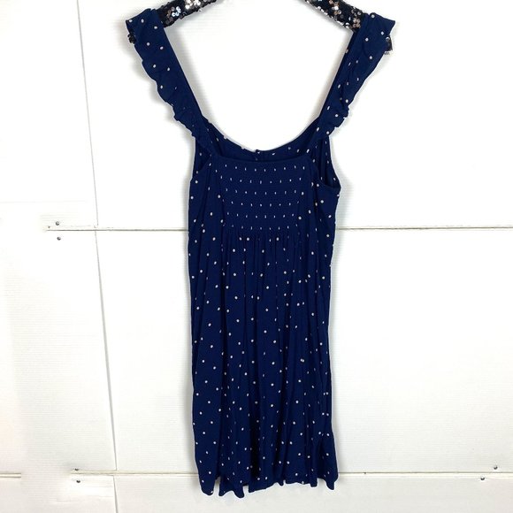 Madewell Ruffle Strap Button Front Dress Polka Dot Sz 8 - Picture 6 of 7